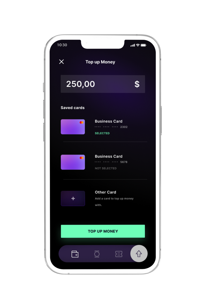 Geldaufladefunktion App